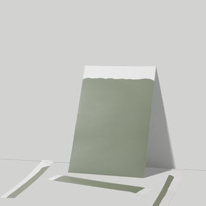 Photo showing an edge to edge drawdown  after three sides have been removed on our architectural tear charts 